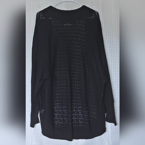 LC Lauren Conrad Black Cardigan Lightweight Rounded Hem Casual Layering - Picture 7 of 8